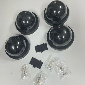 4pcs Dome Artificial Camera with Flashing Led Light(Black).